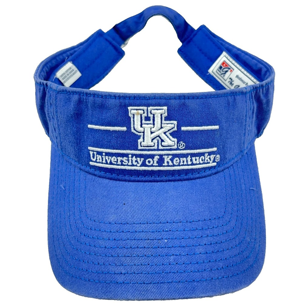 Kentucky Wildcats Hat Cap Sun Visor‎ Strap Back Blue The Game Split Bar Faded